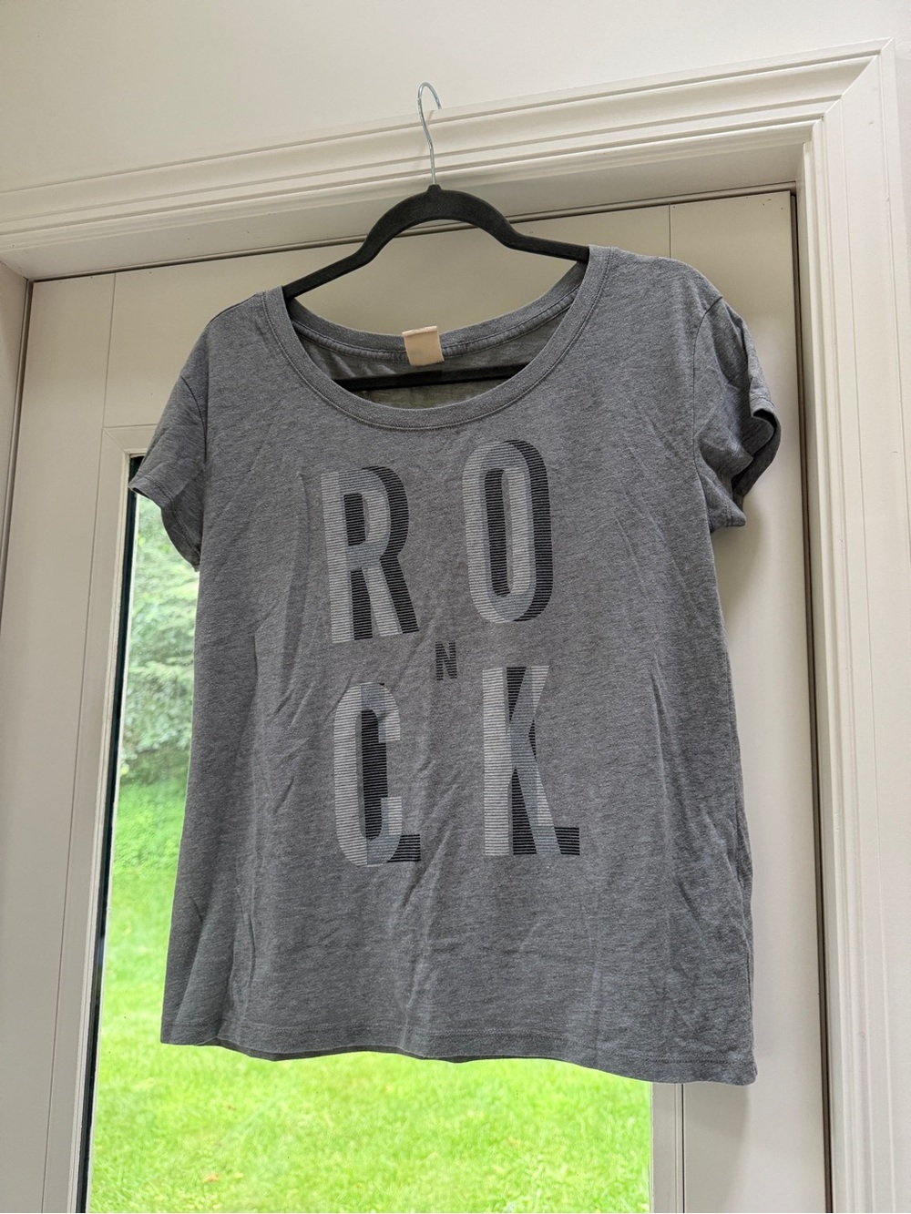 Hollister Gray 'Rock n Roll' Graphic Short Sleeve Tee
